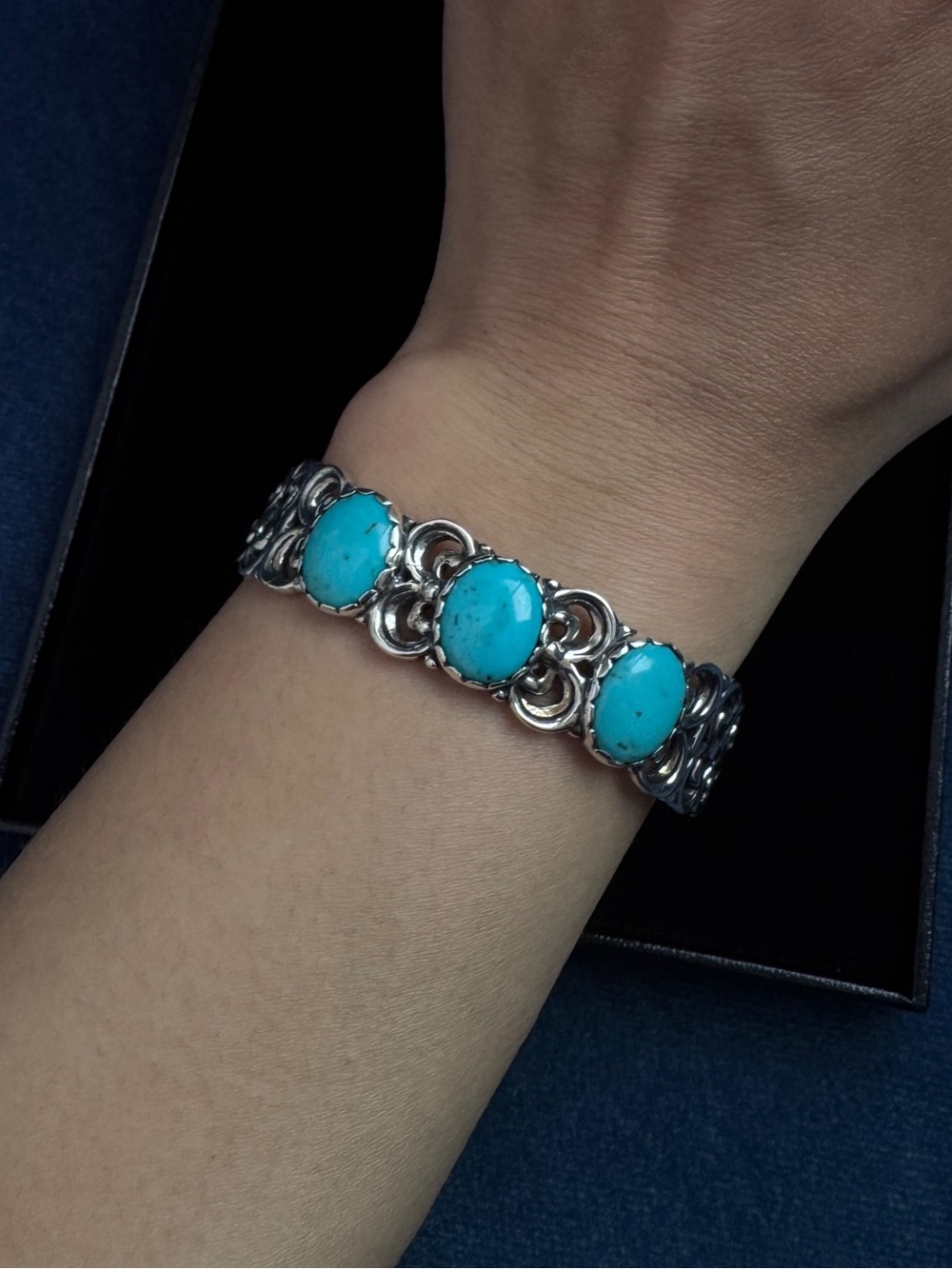Carolyn Pollack Relios 925 Sterling Silver Turquoise Cuff Bracelet